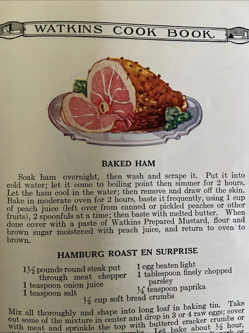 Antique Vintage 1920s 20s Watkins advertising advertisement baking and Cookbook